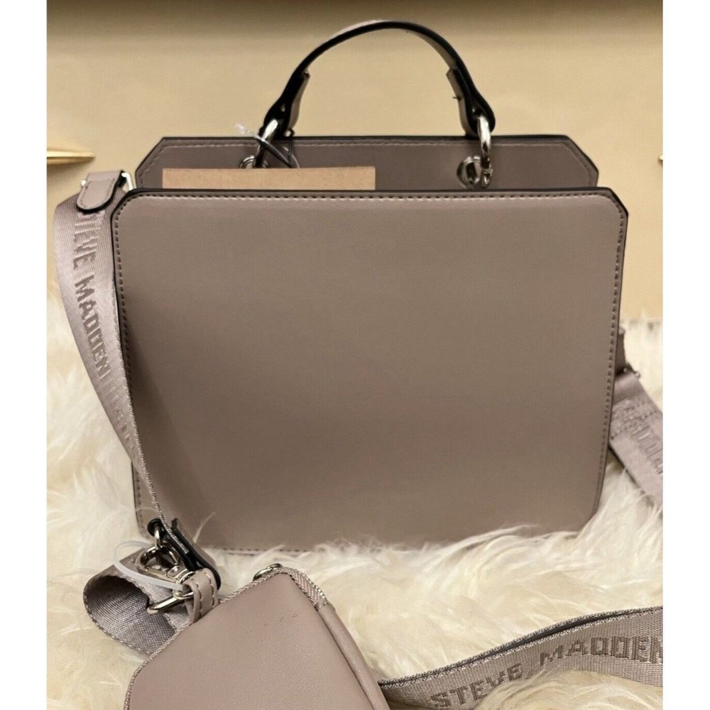SOLD NWT STEVE MADDEN BEVELYN SATCHEL CROSSBODY BAG AIR POD MUSHROOM TIK TOK - Picture 2 of 8